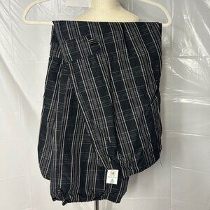 Cotton On Small Black & White Plaid Button and Zipper Cargo Pants